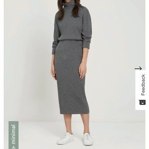 Frank & Oak Merino Wool Midi Skirt